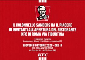 KFC riapre in Via Tiburtina: l’8 ottobre evento a Roma e Crispy Fillet a 1 euro per il pubblico